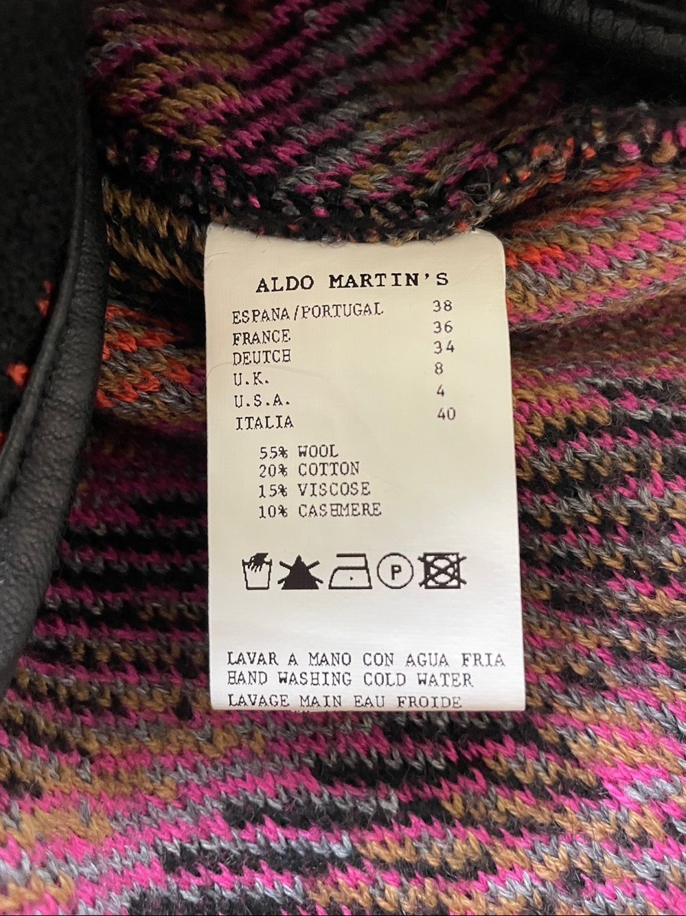 Aldomartins Knit Jacket Cropped Plaid Wool Cashmere Button Textured Sz 4 Artwear - Picture 8 of 11